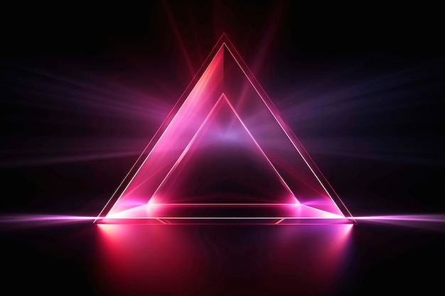 3d rendering of neon triangle