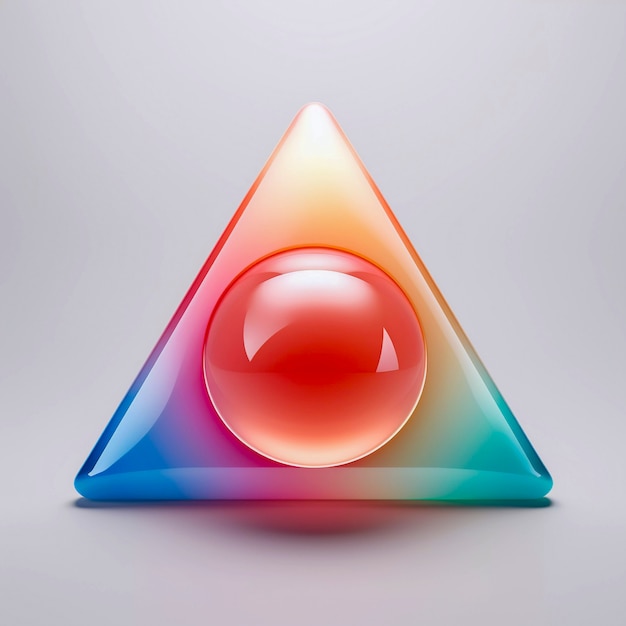 Free Photo 3d rendering of neon triangle