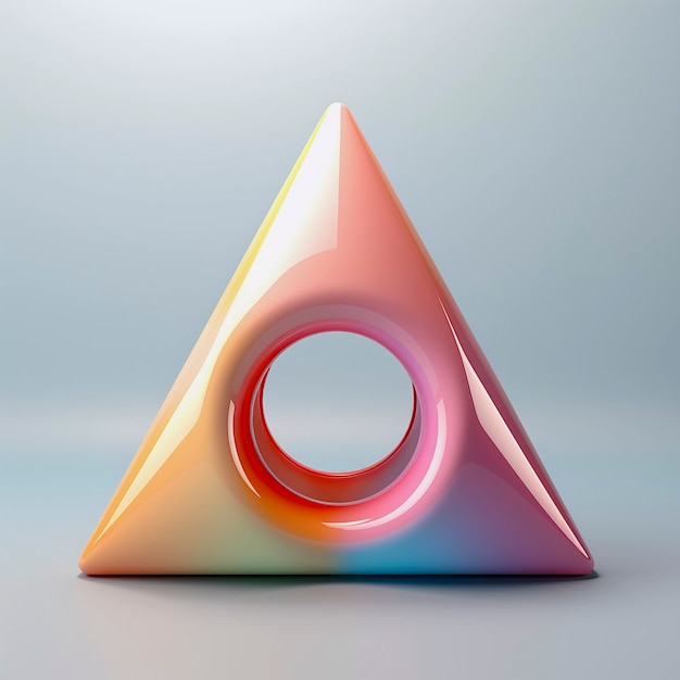 Free Photo 3d rendering of neon triangle