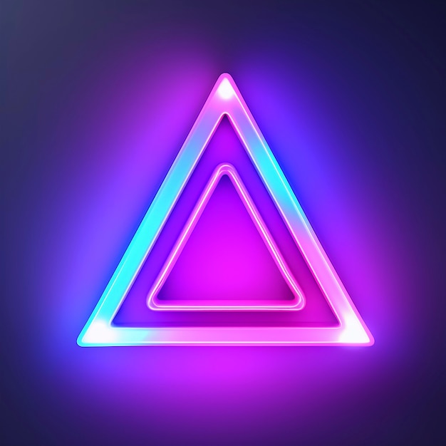 Free photo 3d rendering of neon triangle