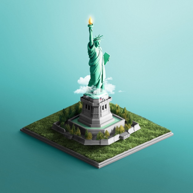 3d rendering of new york city isometric miniature