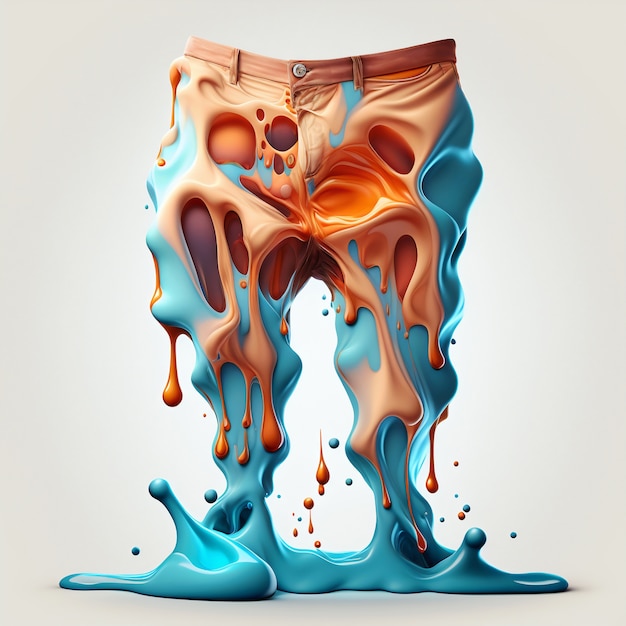 Free photo 3d rendering of pants melting