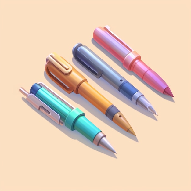 Free Photo 3d rendering of pen ai generated