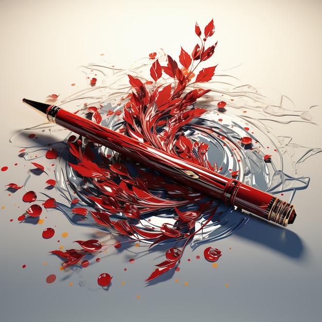 Free Photo 3d rendering of pen ai generated