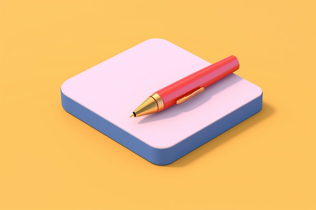 Free Photo 3d rendering of  pen with notebook