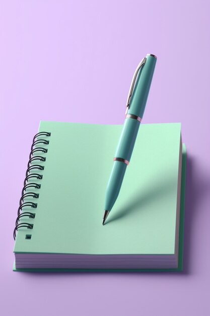 3d rendering of pen with notebook