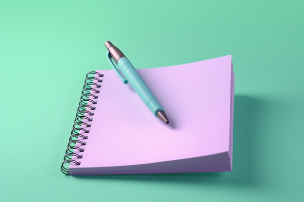 3d rendering of pen with notebook