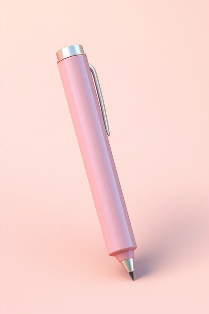 3d rendering of pink pen