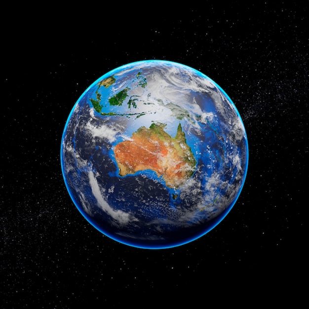 Free Photo 3d rendering of planet earth