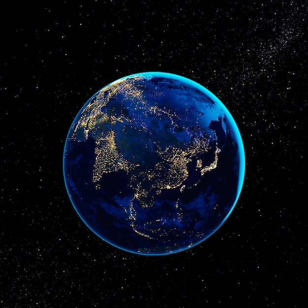 Free Photo 3d rendering of planet earth