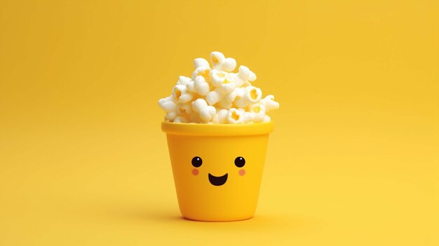 Free Photo 3d rendering of popcorn character