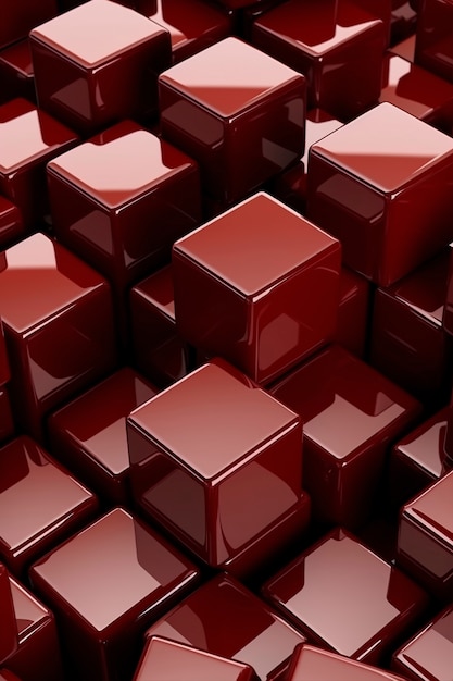 Free photo 3d rendering of red cubes