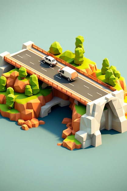 Free Photo 3d rendering of road scenario