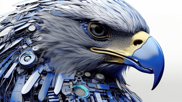 Free photo 3d rendering of robotic eagle