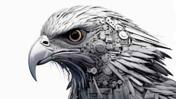 Free photo 3d rendering of robotic eagle