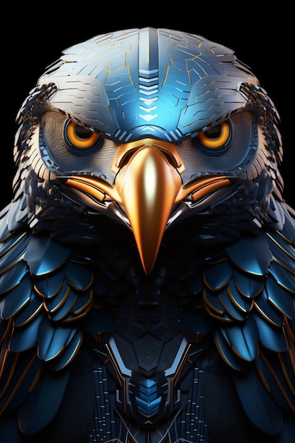 Free photo 3d rendering of robotic eagle