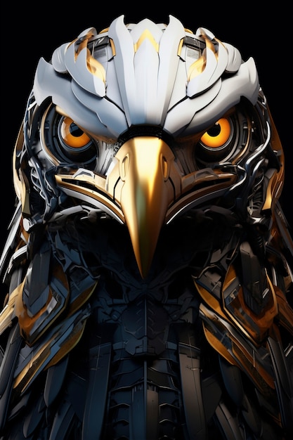 Free photo 3d rendering of robotic eagle