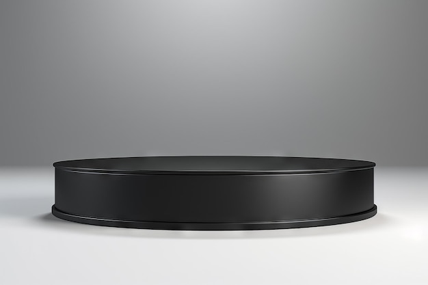 3D Rendering of a round simple podium on white background