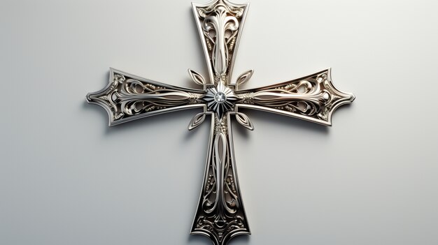 3d rendering of silver cross