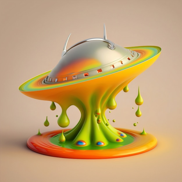 Free Photo 3d rendering of spaceship melting