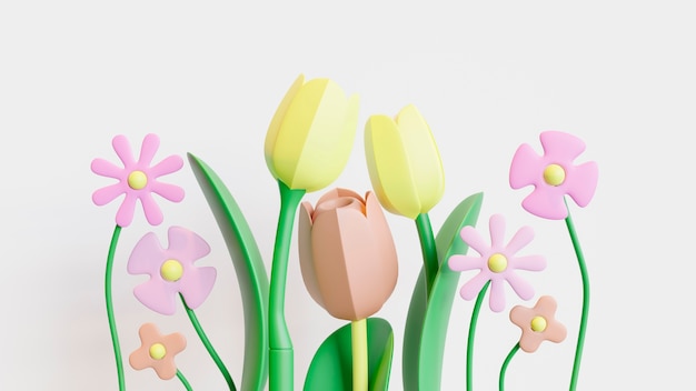 3d rendering of spring background