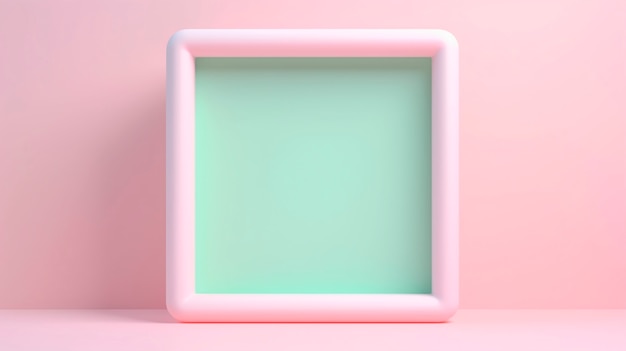 3d rendering of square shape on pink background