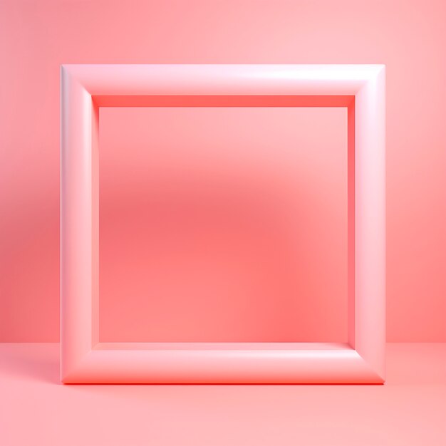 3d rendering of square shape on red background