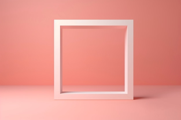 3d rendering of square shape on red background