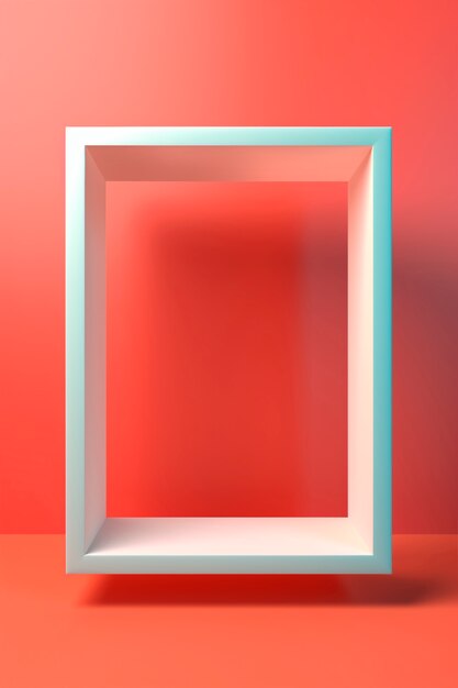 3d rendering of square shape on red background