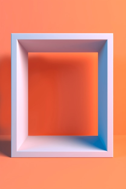 3d rendering of square shape on red background