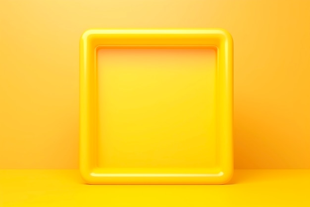 3d rendering of square shape on yellow background