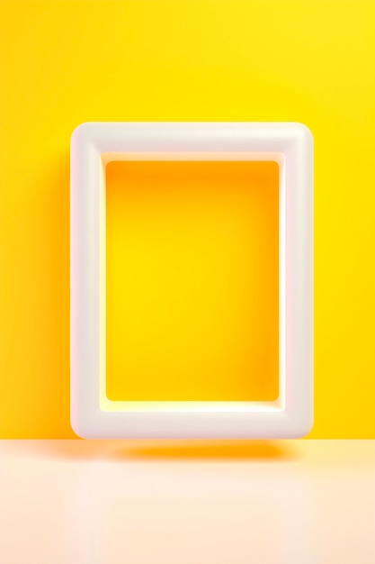 3d rendering of square shape on yellow background