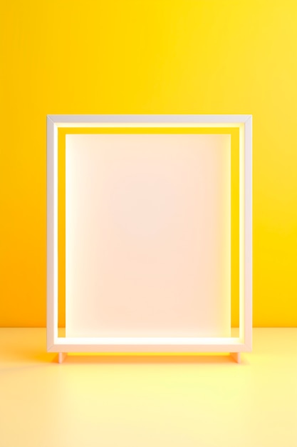 Free Photo 3d rendering of square shape on yellow background