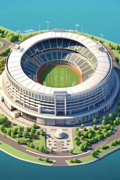 3d rendering of stadium building