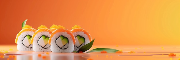 3d rendering of sushi