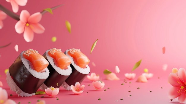 Free Photo 3d rendering of sushi