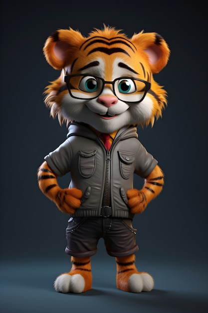 3d rendering of tiger character