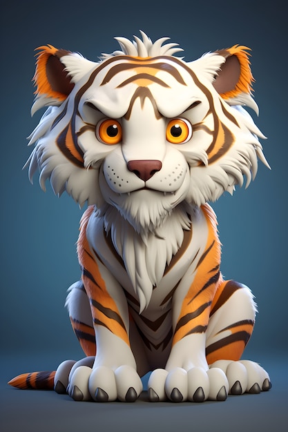 Free Photo 3d rendering of tiger character