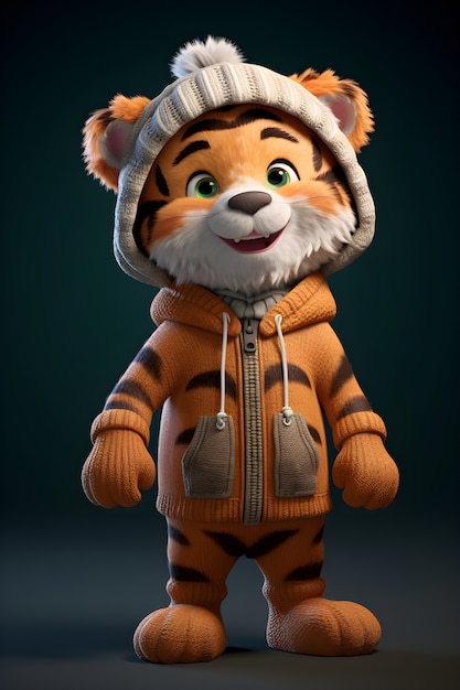 3d rendering of tiger character