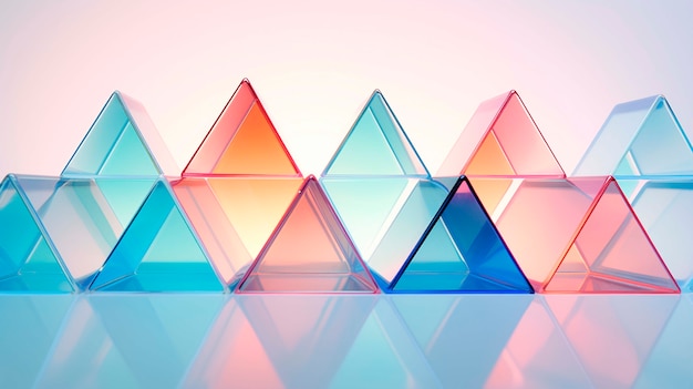 Free photo 3d rendering of transparent triangle