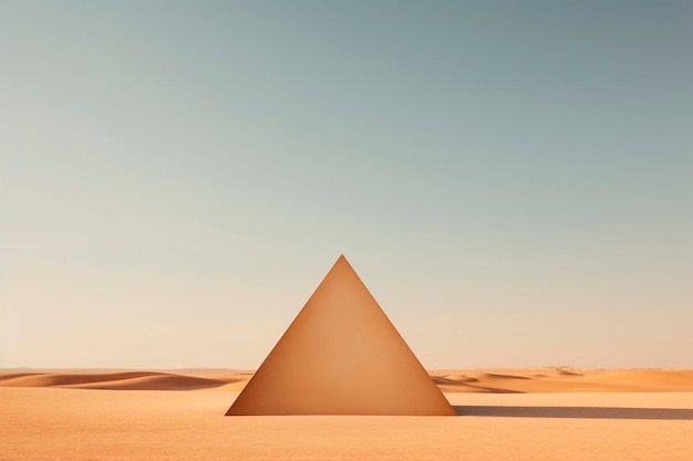 3d rendering of triangle in desert