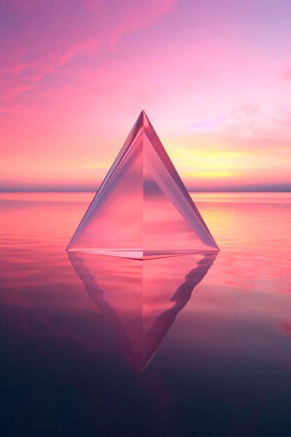 3d rendering of triangle over water