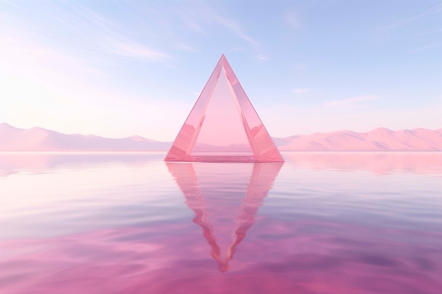 3d rendering of triangle over water