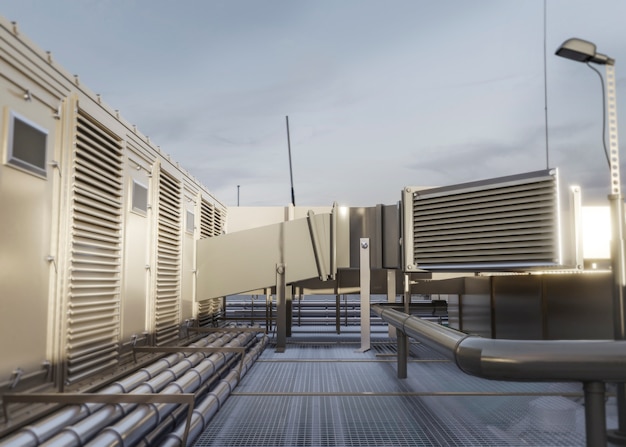 3d rendering of ventilation system