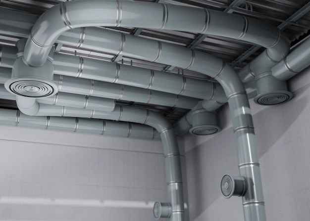 3d rendering of ventilation system