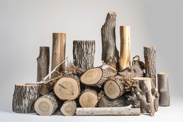 Free photo 3d rendering of wood logs