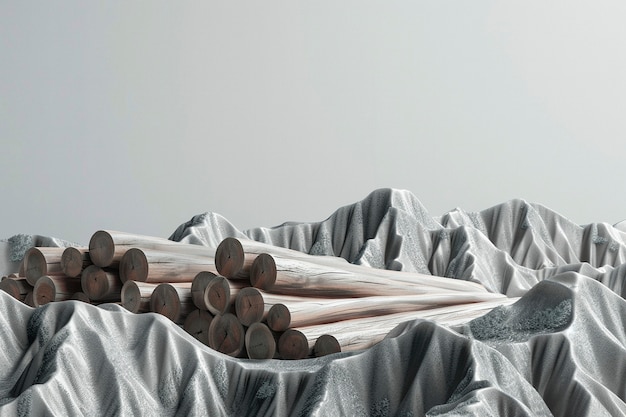 3d rendering of wood logs