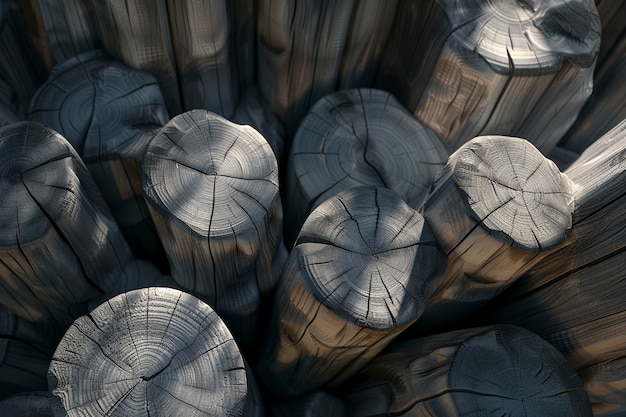 Free photo 3d rendering of wood logs