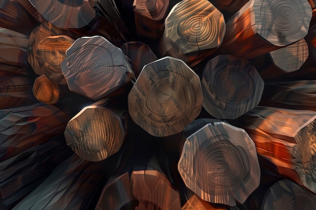 Free Photo 3d rendering of wood logs