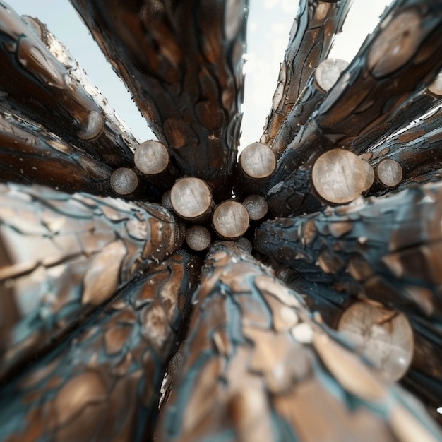 3d rendering of wood logs